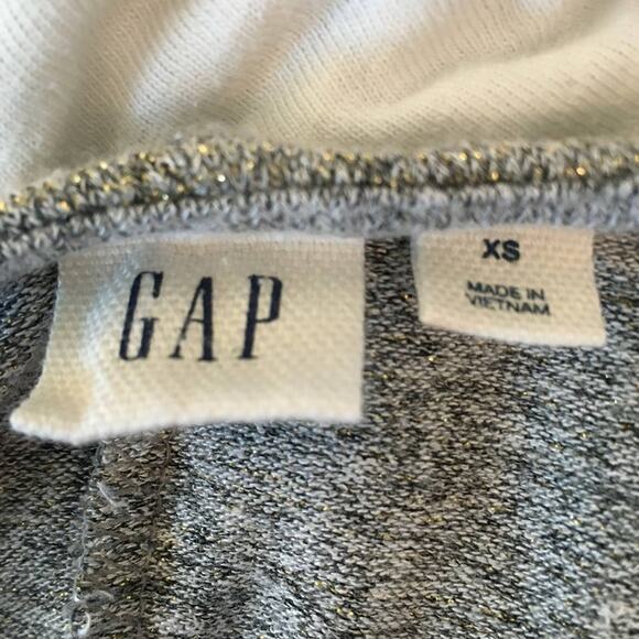 GAP Metallic Stretch Knit Long Sleeve Shift Dress in Heather Gray Gold SZ XS - Picture 8 of 10
